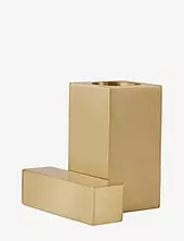 Square Solid Brass Candleholder Oyoy Living Design Gold