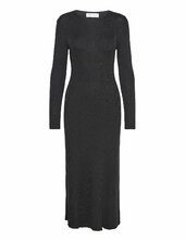 Slflura Lurex Ls Knit Dress Selected Black