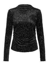 Leopard-print Long-sleeved T-shirt Mango Black