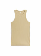 Rib Racer Tank Top - Beige