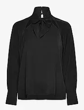 Carmen Crepe Tie Blouse French Connection Black