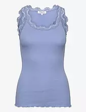 Rwbabette Sl U-neck Long Lace Top Rosemunde Blue
