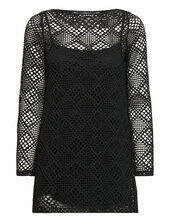 Geometric-pattern Openwork Dress Mango Black