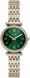 Fossil Dameur Es5439 Carlie Grøn/gul Guldtonet Stål Ø28 Mm
