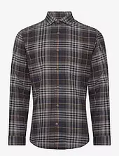 Checked Twill Shirt L/s Lindbergh Brown