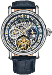 Stührling Original Herreur 4000.3 Legacy Skeletskåret/læder Ø43 Mm