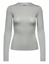 Fitted Long Sleeve Top Weekday Grey