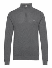 Cotton Pique Half Zip Gant Grey