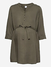 Mlmercy 3/4 Woven Tunic Noos Eco A. Mamalicious Green