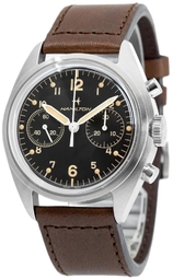 Hamilton Herreur H76409530 Khaki Aviation Sort/læder Ø40 Mm