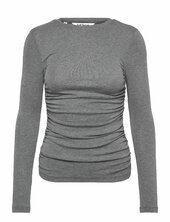 Srroman Draped O-neck Top Soft Rebels Grey