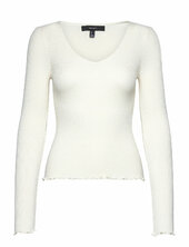 Vmevie Ls V-neck Pullover Ga Noos Vero Moda White