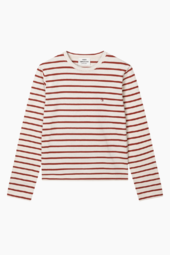 Pablo Maggie Tee Ls - Vanilla Ice/winery - Mads Nørgaard - Stribet Xl