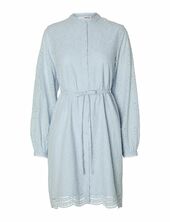 Slftatiana Ls Short Embr Dress Noos Selected Blue