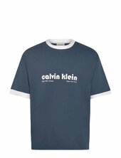 Ss Retro Logo Ringer 16s Rlxd Te Calvin Klein Jeans Blue