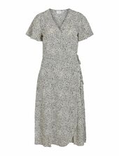 Vilovie S/s Wrap Midi Dress/su - Noos Vila Beige