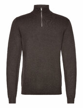 Ecovero Half Zip L/s Knit Lindbergh Brown