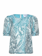 Msalika Round Neck Blouse Minus Blue
