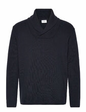 Shawl Collar Rib Knit Lindbergh Navy