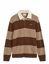 Extrafine Lambswool Striped Polo Gant Brown