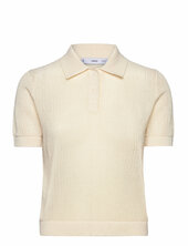 Openwork Knitted Polo-neck Sweater Mango Cream
