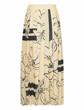Line Drawing Pleated Skirt Gant Yellow