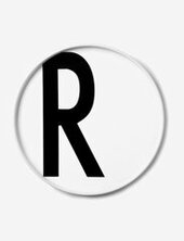 Porcelain Plate A-z Design Letters White