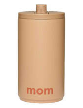 Travel Mug Design Letters Beige