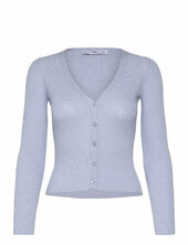 V-neck Rib-knit Cardigan Mango Blue