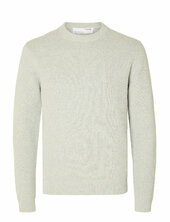 Slhdane Ls Knit Structure Crew Neck Noos Selected Grey