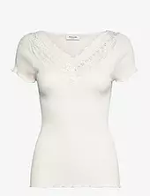 Rwbenita Ss Regular V-neck T-shirt Rosemunde White