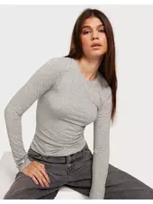 Only Onlluna Life L/s O-neck Top Cs Jrs Langærmede Toppe Light Grey Melange