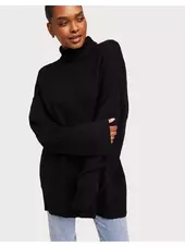 Object Collectors Item Objgunvor L/s Knit Tunic Pb14 Grovstrikkede Trøjer Black