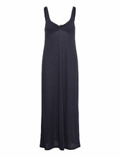 Linen Dress With Knot Detail Mango Navy