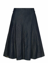 Pleated Denim Skirt Mango Navy