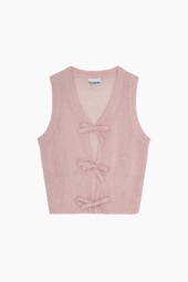 Light Mohair Tie String Vest K2268 - Lilac Sachet - Ganni - Lyserød L