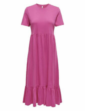 Onlmay Life S/s Peplum Calf Dress Jrs Only Pink