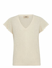 Mmganna Pattern V-neck Knit Mos Mosh Cream
