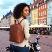 Style Palmas I Smukt Brunt Læder. Suveræn, Klassisk Unisex Rygsæk I Flot Kvalitetslæder Med Vintagefinish