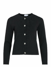 Visway O-neck L/s Button Knit Cardigan Vila Black
