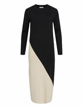 Objester Block L/s Knit Dress Rep Object Black