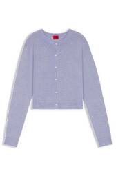 Cardigan Med Knapper Og Broderet Logo