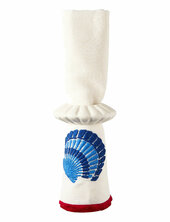 Shell Embroidered Linen/cotton Napkin Lexington Home Blue