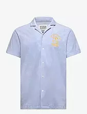 Short-sleeved Regular Fit Towelling Shirt Scotch & Soda Blue