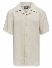 Osjkari Ss Shirt Visc Lin 0075 Resort Only & Sons Beige