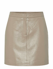 Yaslyma Hmw Leather Skirt Noos Yas Beige