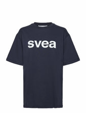 Smaustin Boxy Logo Ss T-shirt Svea Navy