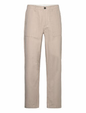 Flint Wide Slub Yarn Pants - Gots/v Knowledge Cotton Apparel Beige