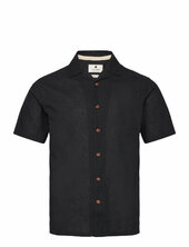 Akleo S/s Cot/linen Shirt Anerkjendt Black