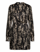 Pleat Printed Dress Mango Black